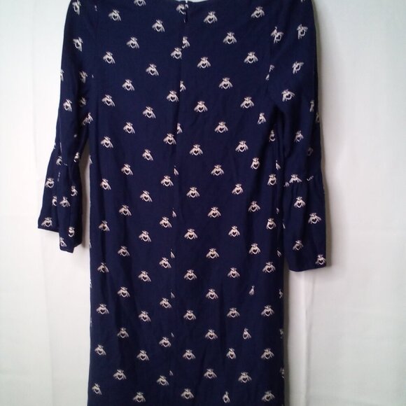 Joules Dress Women 2 Half Bell Sleeve Gardenia Bees With Heart Blue White - Picture 10 of 16